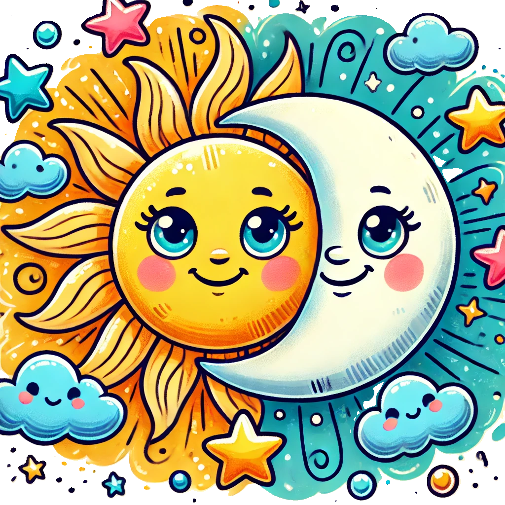Sun and Moon Cartoon