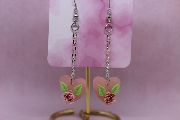 Pink Heart with Medium Flower