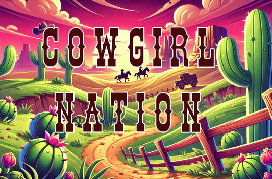 Cartoon Western "COWGIRL Nation" Tshirt