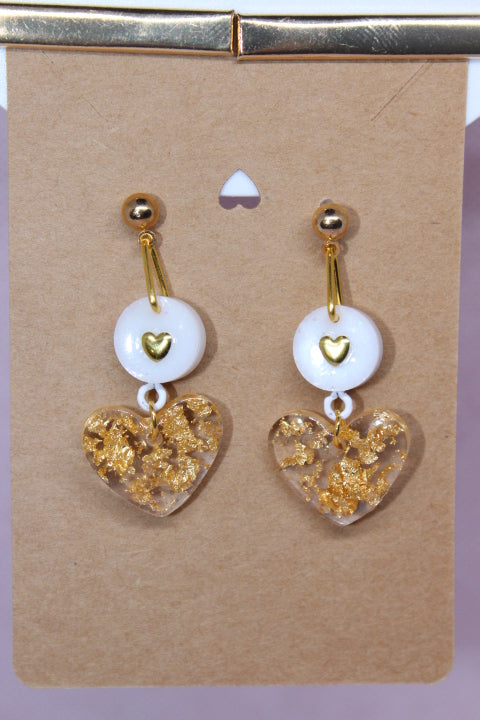 White and Gold Hearts