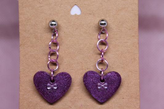 Lavender and Purple Hanging Hearts