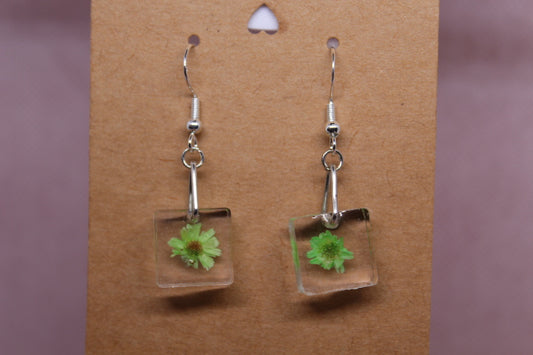 Small Green Flowers (Silver Findings)