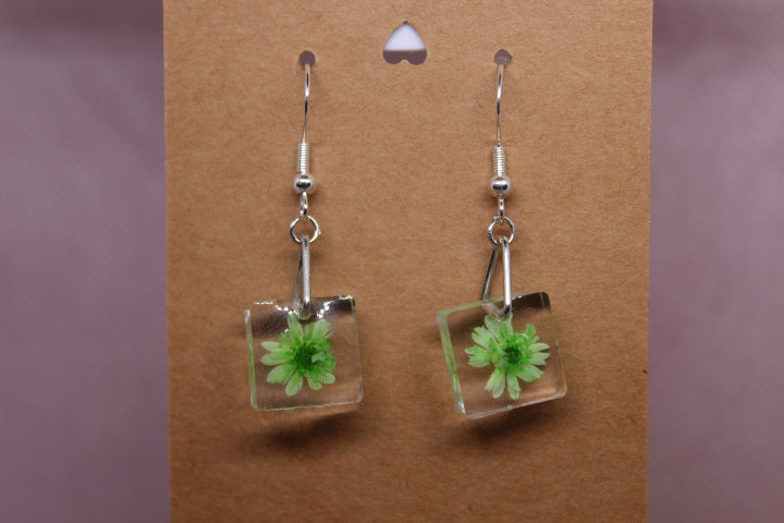 Small Green Flowers (Silver Findings)