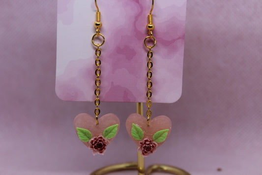 Pink Heart with Little Flower