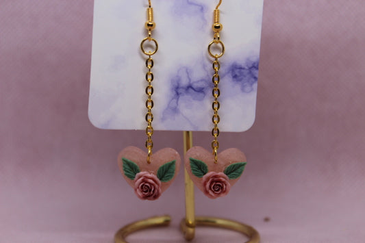 Pink Heart with Rose