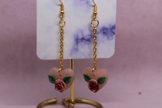 Soft Pink Heart with Dark Rose